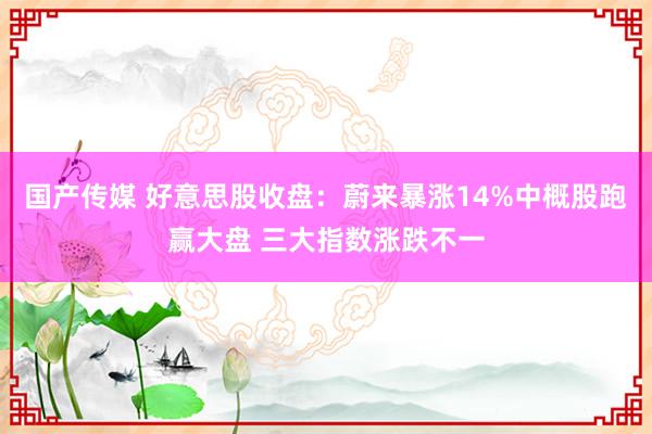 国产传媒 好意思股收盘：蔚来暴涨14%中概股跑赢大盘 三大指数涨跌不一