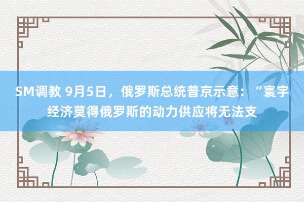 SM调教 9月5日，俄罗斯总统普京示意：“寰宇经济莫得俄罗斯的动力供应将无法支