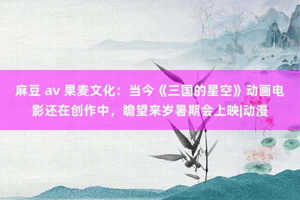 麻豆 av 果麦文化：当今《三国的星空》动画电影还在创作中，瞻望来岁暑期会上映|动漫