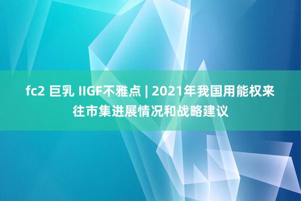 fc2 巨乳 IIGF不雅点 | 2021年我国用能权来往市集进展情况和战略建议